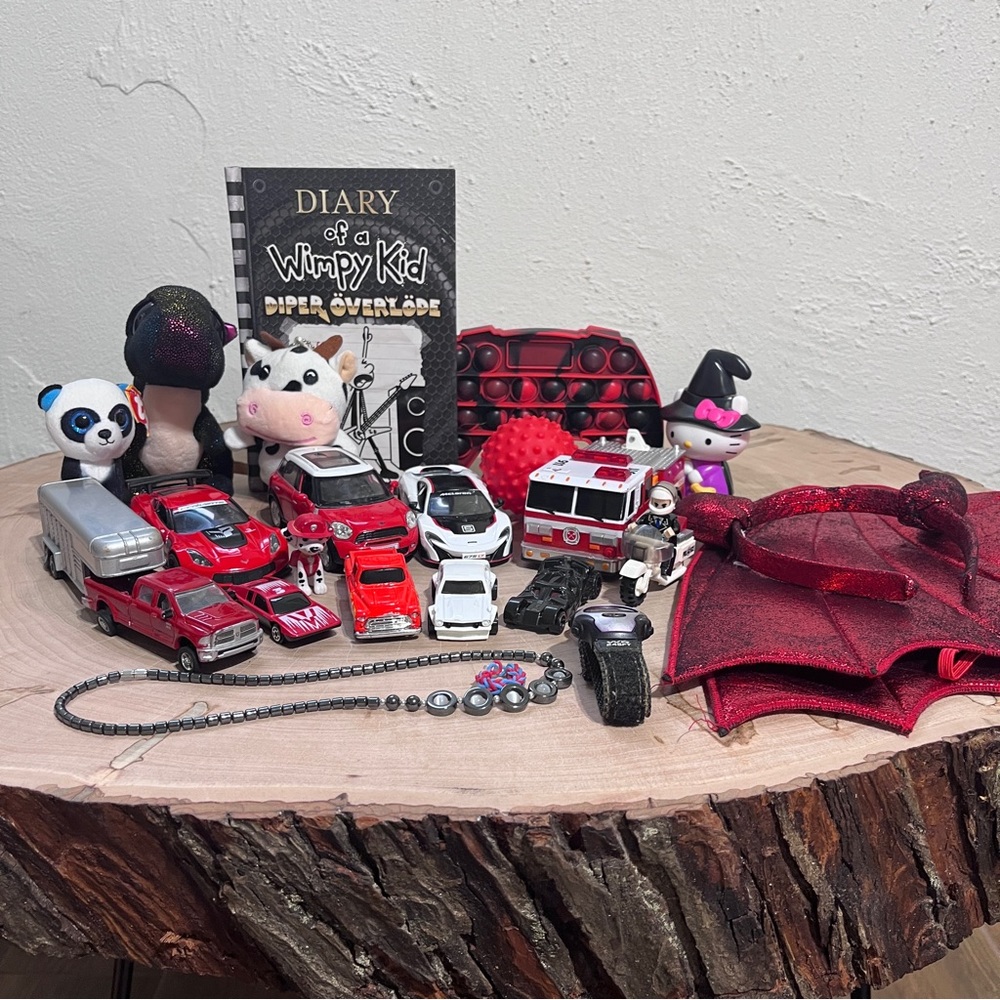 The Red Collection! Kinsmart Cars, Diary of a Wimpy Kid and much more!